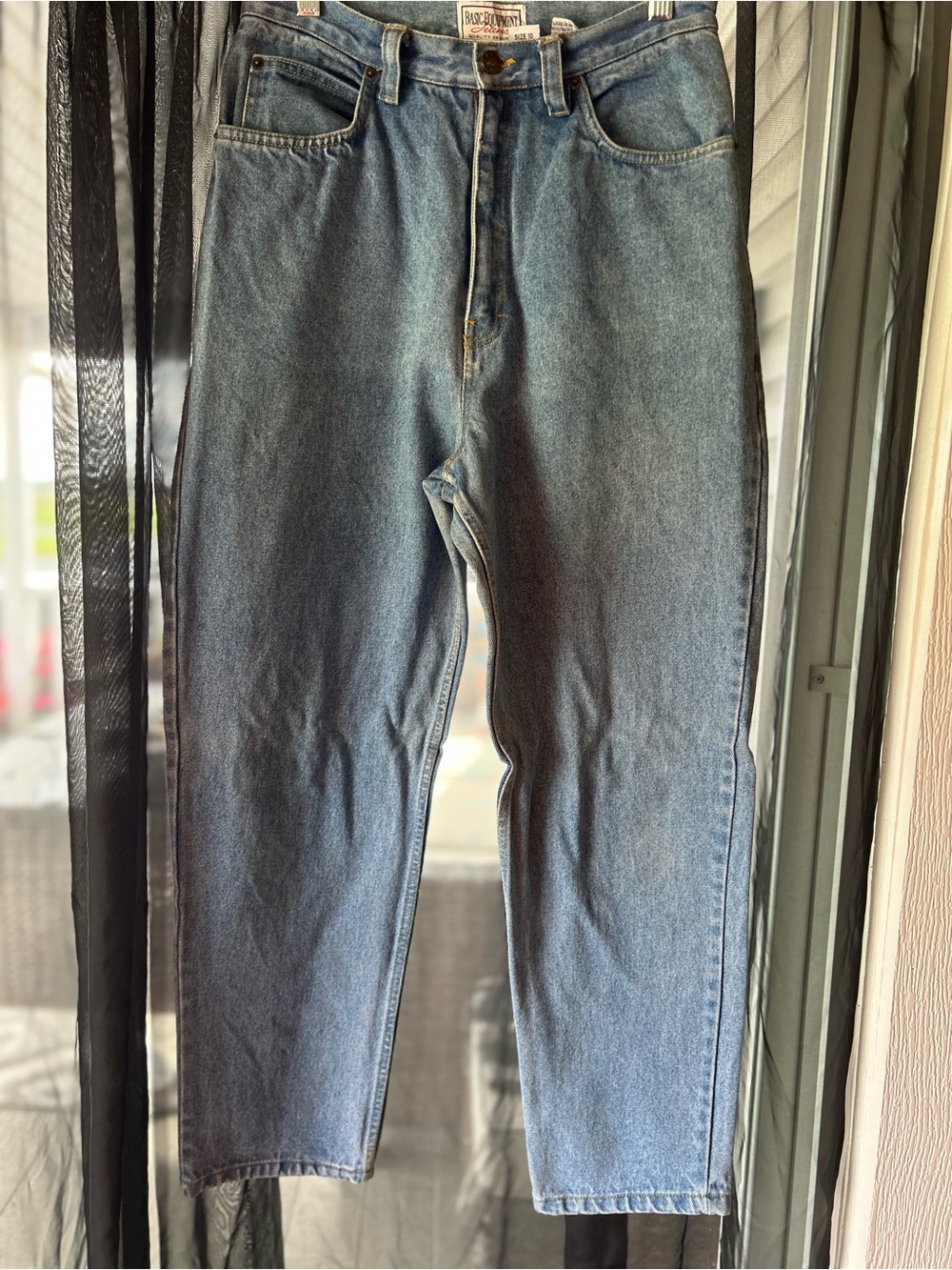 Basic Equipment High-Rise Straight Jeans in Faded Blue vintage